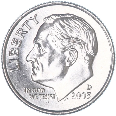 2003 D Roosevelt Dime Gem BU US Coin Cover