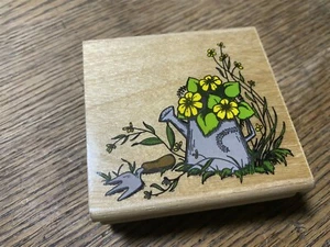 Stempel Affäre Holz Gummistempel Blume Gießkanne Garten - Bild 1 von 5