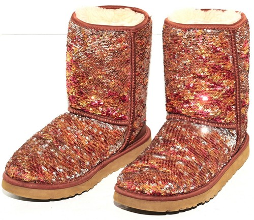 SUPERB UGG AUSTRALIA SHORT SPARKLE BOOTS 5.5 UK 38 EU CHESTNUT 1002766