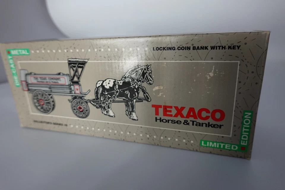 Ertl Texaco 1991 Diecast Horse and Tanker Coin Bank w Key #8 Limited Edition  - Image 1 of 4