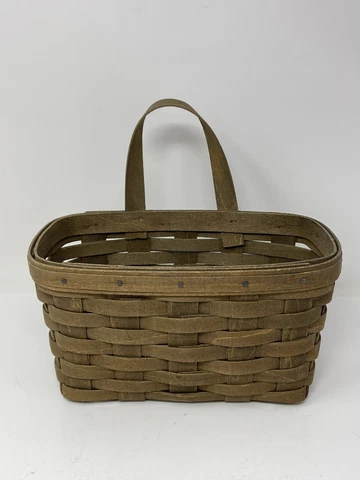 Longaberger 1982 Hanging Ambrosia Booking Basket Wood Handle ~ Vintage Cover