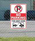 No Parking Tow Truck Car & No Park Symbol Tow Away Zone METAL 12"x18" SIGN