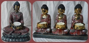 Sitzender Buddha Ornament Teelicht Kerzenhalter Buddha Teelicht meditierend Thai - Bild 1 von 13