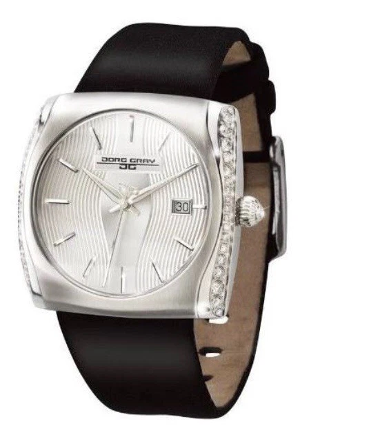 ¡NUEVO CON ETIQUETAS! Reloj de vestir Jorg gris para dama 2300 diamantes - JG2300-12 - VENTA AL POR MENOR $1450 Foto 1 de 1