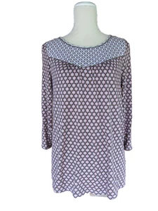 Boden Natasha Jersey Top Womens Size 8 Star Print 3/4 Sleeve Crewneck Stretch - Picture 1 of 17