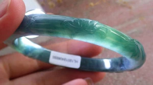 Video Certified Green A JADE Jadeite Butterfly Bangle Bracelet 58mm 683660 AS - Picture 1 of 11