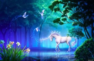 Unicorn Pond Forest XL CANVAS PRINT 24"X 36" - Picture 1 of 1