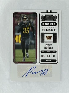 2022 Panini Contenders PERCY BUTLER Rookie Ticket Auto #205 RC Commanders - Picture 1 of 2