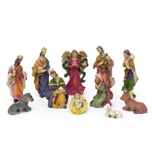11 Piece Beautifully Detailed Traditional Christmas Nativity Resin Figures - Picture 1 of 8
