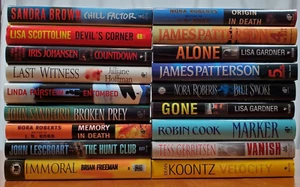 Mystery Novels Lot of 18 Hardcover Thriller James Patterson Robin Cook - Picture 1 of 7