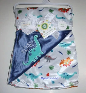 Little Me Baby Dinosaur Reversible Baby Blanket - 30x40 Extra Soft - New - Picture 1 of 7