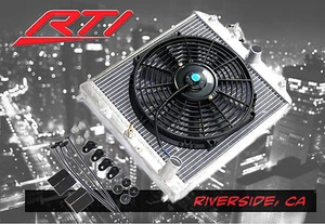 FOR Honda Civic 92-00 Manuel Transmission M/T Aluminum 2 Row Radiator +Fan EG EK - Picture 1 of 3