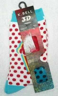 K. Bell 3D белый/разноцветный мороженое и в горошек Crew носки - носок размер 9-11 - Изображение 1 из 2