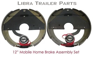 New 12" mobile home trailer brake assembly pair set / 2.65" center bore - 21011 - Picture 1 of 2