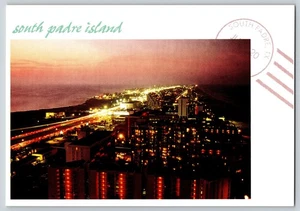 Postcard Continental - Aerial Night View South Padre Island - Picture 1 of 2