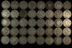 Roll of Forty (40) Mixed Date Liberty V Nickels. Lot # 9037-89-009 - Picture 1 of 2