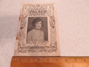 MISS JULIA SANDERSON PROGRAM 1924 AT PALACE THEATRE - Picture 1 of 8