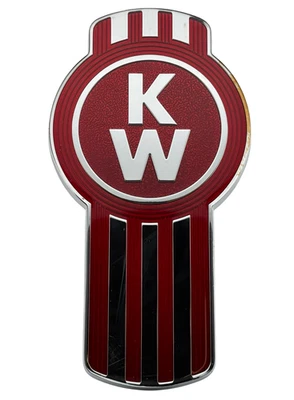Genuine Kenworth Nameplate Emblem Chrome Red Hood Assembly Logo L53-1002 1585 - Image 1 of 2