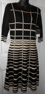 Womens Gabby Skye Black & Sand Beige Pullover Sweater Dress Size M New W Tag - Bild 1 von 1