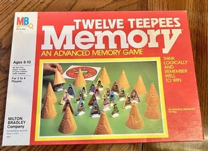 TWELVE TEEPEES MEMORY AN ADVANCED MEMORY GAME MILTON BRADLEY - Picture 1 of 11