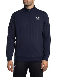 Castore Men's Classic Zip Mock Top, Blue - Picture 1 of 7