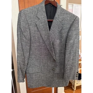 Chaqueta Blazer Abrigo Abrigo Negro Tweed 42 Regular COUNTESS MARA Vintage Para Hombre - Imagen 1 de 7