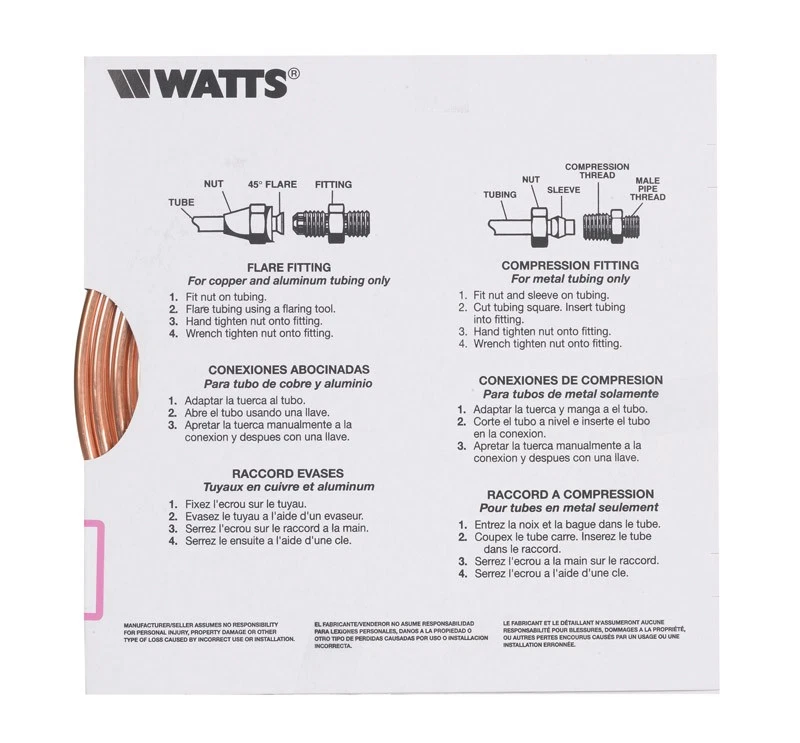 JMF Company 6363804795406 Copper Type Utility Tubing 1/4 O.D. in. x 20 L ft. - Image 1 of 1