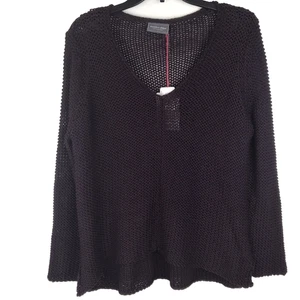 Neu mit Etikett Wooden Ships Maui Pullover Grobstrick offen V-Ausschnitt Baumwollmischung lila XS - Bild 1 von 8