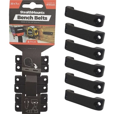 StealthMounts Bench Belts Tool Hangers (6-Pack) BB-BLK-6 StealthMounts BB-BLK-6