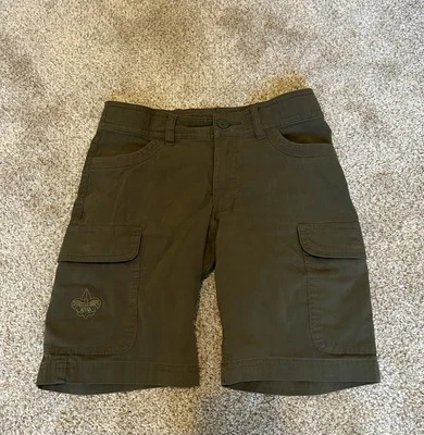 Boy Scouts America BSA Shorts Boy size 8 Uniform Shorts Cargo Pockets Green - Image 1 of 2