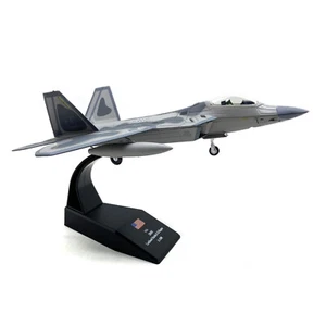 1/100 US F22 Raptor Stealth Fighter Aircraft Model Military Jet Scene Display - Picture 1 of 13