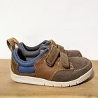 Rrp 40 Clarks 55G Tan Brown Leather Suede Boys Shoes Trainers Pre Owned Uk