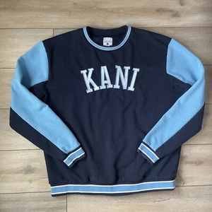 Vintage Karl Kani Sweater Men Large Embroidered Big logo Colorblock Hip Hop Flaw - Picture 1 of 13