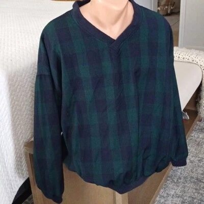 Pendleton vintage 70's 100% virgin wool Blackwatch plaid pullover L - Image 1 of 4