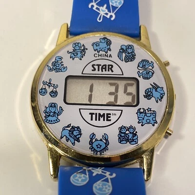 Reloj pulsera digital signo zodiacal damas/niños reloj banda Libra hora de las estrellas Foto 1 de 4