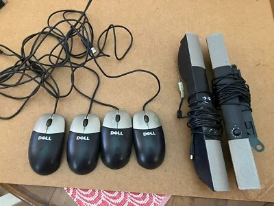 Vintage DELL Grey Black Mouse And Soundbar Lot SCHOOL ESTATE FIND untested Lot - Image 1 of 4