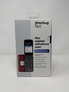 Jitterbug Flip2 Cell Phone for Seniors - RED OB - Afbeelding 1 van 4