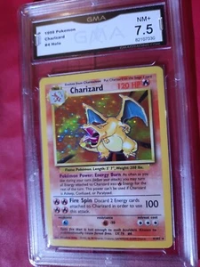 1999 Pokemon Base Unlimited Charizard Holo GMA 7.5 NM+ - Bild 1 von 4