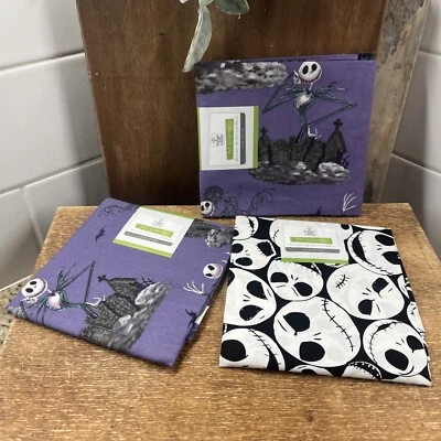 The Nightmare Before Christmas Fat Quarter 18in x 22in -Jack Faces - Set of 3 - Image 1 of 4