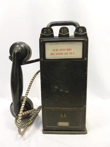 Antique Gray Telephone Model 20 "Folding Handle" Portable Pay Station "Rare" - Picture 1 of 12