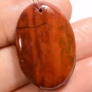 Natural Bloodstone Oval Shape Cabochon Drilled Gemstone 29 Ct 29X19X5 mm A-32836 - Picture 1 of 2
