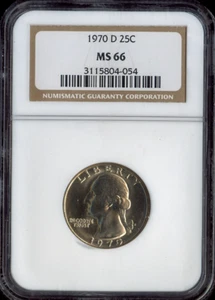 1970-D Washington Quarter NGC MS66 Quality - Picture 1 of 2
