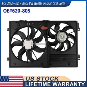 Engine Radiator Cooling Fan Assembly for Audi A3 TT VW Golf Passat Jetta 620-805 - Picture 1 of 13