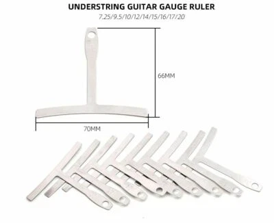 9Pcs Guitar Bass Metal Luthier Tools Understring Radius Gauge Setup Fret UK!!