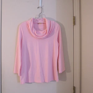 Blusa tejida manga 3/4 cuello capucha mezcla poliéster rosa PETER NYGARD talla M - Imagen 1 de 3