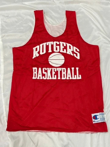 VTG 90s CHAMPION RUTGERS Scarlet Knights Basketball Practice Jersey sz XL NCAA Cover