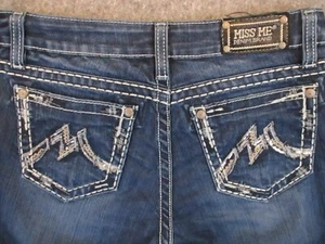 Jeans Miss Me donna 29* blu denim facile bootcut strass borchie retrò 31x33 - Foto 1 di 21