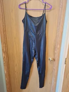 New Women’s Size Small Faux Leather Overalls, Black By Wild Fable - Picture 1 of 5