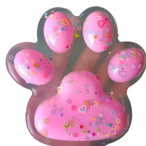 Extra Large Squeeze Cat Paw Toys Silicone PVC Decompression Toys Sticky Soft Pin - Picture 1 of 27