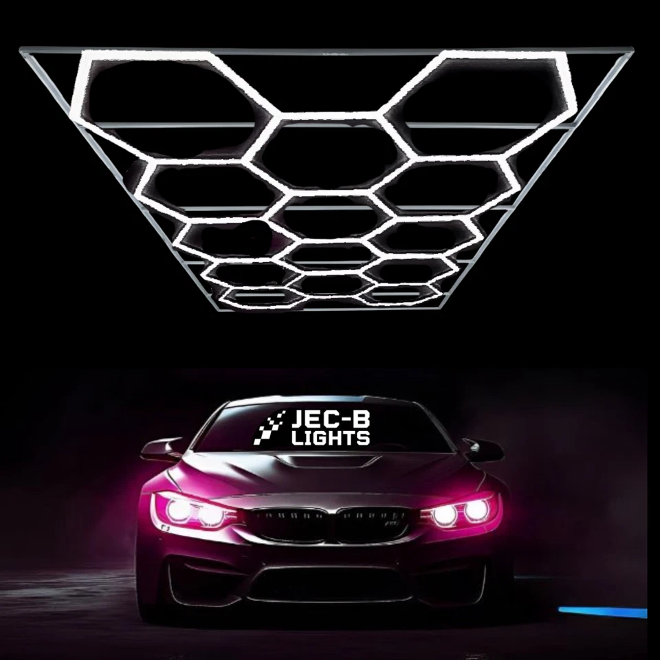14x Hexagon LED Deckenleuchte Garagenbeleuchtung ALUMINIUM Werkstattbeleuchtung